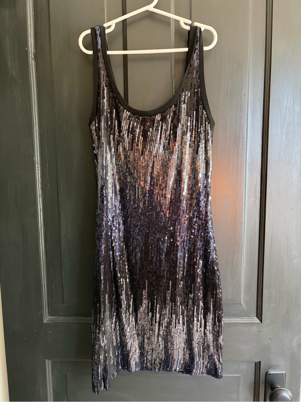 Sleeveless Black Sequin Ombre Dress